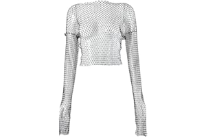 SSRDFU Rhinestone Bright Mesh Ciało String Tops - Dla Kobiet Jasne Bikini Crop Top Na Klub Nocny Impreza Festiwalowa Dla, 5*5cm