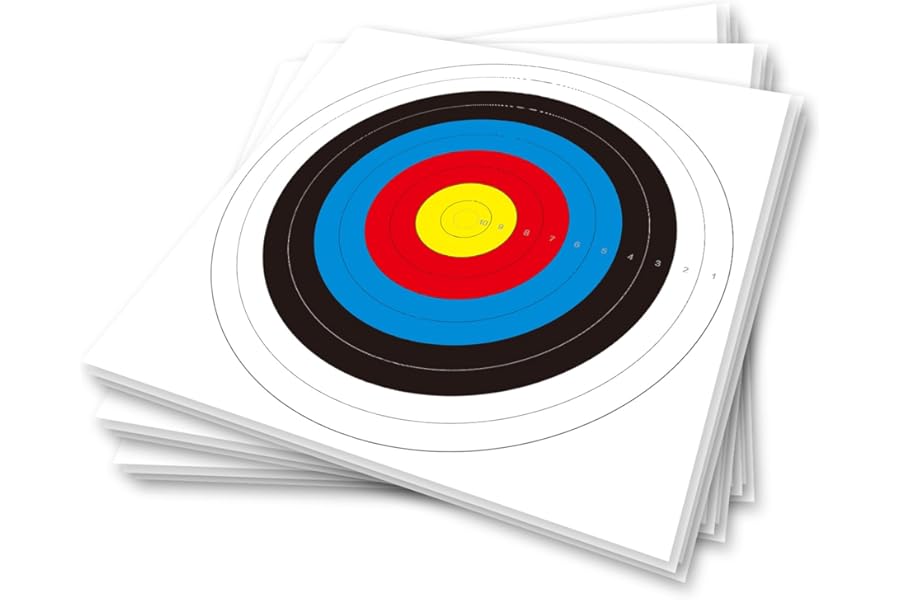 20 Sheets Bullseye Archery Target,Standard Archery Shooting Targets Paper 10 Rings Targets Face Accessories for Hunting Shooting Training Practice(21.5cm/42cm/62cm/82cm)