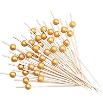 100 Stuzzicadenti Da Cocktail In Bamb&ugrave; A Forma Di Cuore - 12cm Per Antipasti E Decorazioni