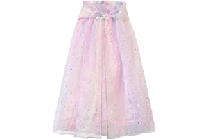 XEPST Princess Hooded Cape Colorful Princess Cloak, Princess Fancy Dress Accessories Sparkling Sequins Cape Princess Dress Up for Halloween Christmas Costume Carnival Birthday Party Cosplay Girl’s Gift