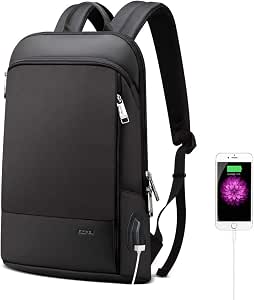 BOPAI mince sac à dos pour ordinateur portable hommes 15.6 pouces bureau travail hommes sac à dos sac d'affaires unisexe noir ultraléger sac à dos mince sac à dos main image 1