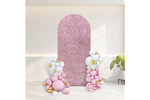 AIBIIN 60 x 150cm glänzende rotgoldene Bogenabdeckung Spandex angepasste Bogenständer Abdeckungen 2-seitige metallisch glitzernde Bogenform Hintergrund Abdeckung für Geburtstag Braut zu sein Verlobung