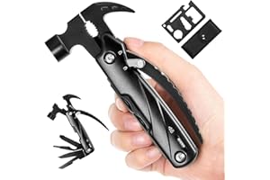 HUSGW Multitool, 12 in 1 Multifunktion Survival Kit mit Edelstahl Tragbar Hammer, Zange , Klappmesser, Faltbares Multitoolaus Taschenwerkzeug für Outdoor Camping, Wandern,Notfall, Geschenke für Mann