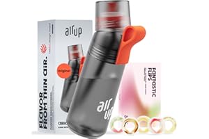 AIR UP® Borraccia Gen2 originale starter pack con cialde 5 gusti I Borraccia da 600ml con aromi senza zucchero I lavabile in lavastoviglie, senza BPA I in grigio
