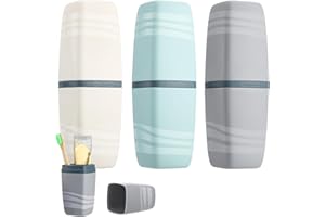 ‎XIALVYU Xialvyu 3 Stück Zahnbürstenbecher Etui, 3-in-1 Tragbarer Zahnbürstenbecher, Geschäftsreise Zahnbürstenbox, Zahnbürstenzubehör Reise Zahnbürsten Etui für Reisen, Geschäftsreise, Zuhause, Outdoor