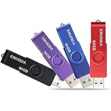 ENUODA Chiavetta USB 64GB 4 Pezzi Pennetta Girevole Pen Drive 64GB Chiavette USB 2.0 Unità Memoria Flash per Archiviazione Da