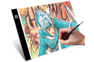 NEWTY Mesa de luz para Calco LED Dibujo Panel Tableta Dibujo Tamaño A4 Light Pad Drawing Dibujar Portátil para Dibujo Pantalla Tableta de Luz para Calcar Bocetos Diamante