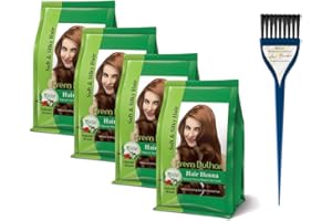 Prem Dulhan Hair Henna Natural Henna Based Hair Color (Natural Brown) - Pack of 4 (125g each) with Hair Brush by Behal International