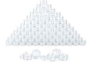 HUAYUE 80pcs Botes Pequeños de Plastico Tarros de Plástico