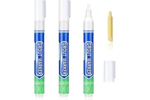 Flintronic Markery do malowania płytek z wymienną stalówką, pisaki do fug, do naprawy ścian, pisaki do fug do płytek łazienkowych, kuchni, płytki podłogowe, linie ścienne (białe)