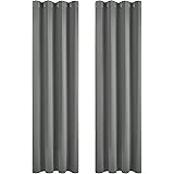 Deconovo Cortinas Opacas 2 Piezas Cortinas Salon Cortinas Termicas aislantes Frio y Calor 140x245cm para Dormitorio con Ojale