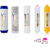 Kit of 5 Universal Filters for Reverse Osmosis - Includes Teflon Roll, Connectors and T - Ideal for Universal 6 Stage Equipme
