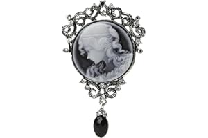 Xuniu Spilla Vintage Spilla, Ciondolo cammeo Vittoriano in Argento Antico con Gioielli da Donna