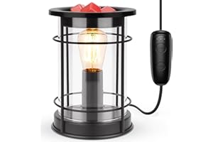 Salubrito Elektrische Duftlampe mit Zeitschaltuhr, Metall Scentsy Duftlampe für Duftwachs und Duftöl, Duftlampe Elektrisch für Wachs