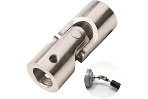 PAICREATE Junta de cardán hembra persiana rodante rótula de articulación F781E ø 12 mm M5 hembra acero niquelado compatible con manivela y salida de caja para reparación de persiana manual