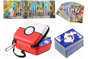 XIMUER Estuche para Cromos Cartas Coleccionables,con 100 Nuevas Cartas Brillantes incluidas,Vstar-Vmax- V,Version Inglés.