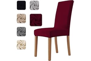 HOMEBLISS Housse de Chaise 4 pièces in Velours Extensible,Housse Chaise Salle à Manger Universel Cuisine Salon Extrêmement Doux Confortable