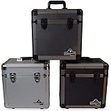 Gorilla LP60 12" LP Vinyl Record DJ Equipment Storage Carry Case Box Holds 60 Records (3 Colours Available) (Carbon)