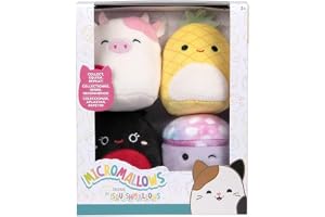 Micromallows SQMM0067-4-pack, supermjuka mini-quishmallows, 6,5 cm plyschfigurer