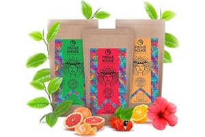 Dreierpack Guayusa Pachamama | Guayusa Pachamama Energia, Citrus und Pure | Traditioneller Guayusa-Tee, mit Zitrusfrüchten und mit Guarana | Bio Ilex guayusa | Natürliches Koffein | 1250g | 1,25kg