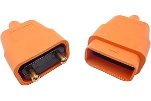 BURNTEC 2 Pin 10A Orange or Black Cable Flex Connector Inline Joiner - Ideal for Lawnmower Strimmer Garden Repair (Orange)