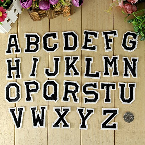 26 Stickerei Alphabet Buchstabe A-Z Nähen Eisen auf Patch Badge Jeans Kleidung Stoff Aufnäher - 3