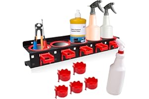 E-GREETSHOPPING Wall Mounted Spray Bottle Holder, Garden Tool Rack Car Beauty Garage Tools Rack Car Cleaning Wall Hanger, Garden Tool Rack Watering Cleaning Products Organiser, Air Tool Holder Pegboard Spray Holder