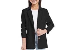 VUNCIO Blazer Fille 3-14 Ans Automne Printemps Fluide Manche Longue Cardigan Ado Fille Chic Et Elegant Manteau Enfant Fille Mi Saison Pas Cher Habillée Fashion Casual Veste