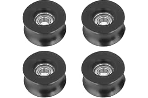 ELPRICO Puleggia con scanalatura a U, ruota scanalata in 4 pezzi, ruota di guida 8 x 40 x 20,7 mm Spesso utilizzata in porte e finestre per il monitoraggio e la guida di dispositivi meccanici