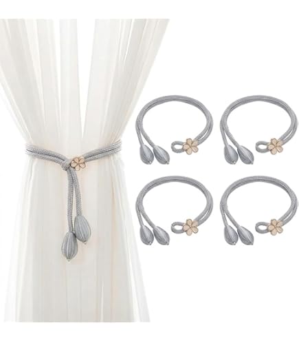 PATIKIL Fermacurtain Con Fiori Viola: 2 Pezzi, Clip Decorative Per Tende, Diametro 12,5 Cm