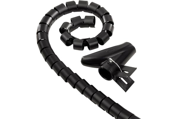 Hama Tube pour câbles (faisceau de câbles, forme en spirale, longueur 1,5 mètres, diamètre 30 mm) Noir