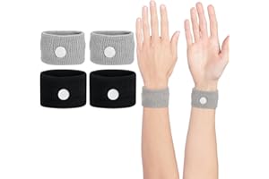 KHYYQUA 2 Pares de Bandas de Alivio para el Mareo,Pulseras Antimareo Niños y Adulto,Pulsera Acupresion Anti Nauseas, Bandas Elásticas para Viajar en Barco Coche Avión y Embarazo