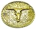 Produktbild Totenkopf Gürtelschnalle Longhorn Steer Kuh aus massivem Messing Bull Authentisches Baron Buckles Produkt