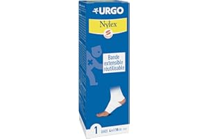 Urgo - Bande Extensible - Fixation Pansements / Maintien des articulations - Réutilisable - 4 m x 10 cm