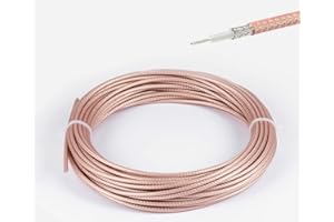 ‎VECYS Vecys Kabel RG316 Kabel Koncentryczny RF o Niskiej Stratności 50ohm 32.8FT/10M Brązowy