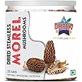 DHRUV De Luxe Dried Stemless Morel Mushrooms | Clipped Gucchi, 25 GMS (Pack of 1)