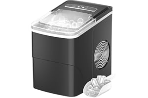 VPCOK DIRECT Ice Maker Machine Counter Top, Ice Cube Maker Machine Ready in 6-13 Mins Ice Cubes 12kg in 24 Hrs, Ice Machines for Home with Scoop & Removable Basket