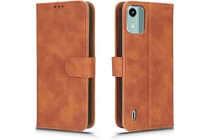 WBWONE Coque pour Nokia C12, Housse Portefeuille Cuir Multifonction Protection Antichoc Etui ave [Fentes pour Cartes][Fermeture Magnétique] - Brown
