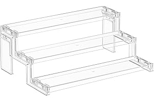 Lifewit Expositor de Acrílico de 3 Niveles, 30,5 cm Organizador de Perfume, Organizador de Plástico para Figuras, Cupcakes, Buffets, Postres, Esmalte de Uñas, Especias, Cosméticos, Transparente