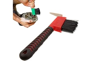 YFCACT Horse Hoof Pick Brush with Handle Hoofpick Brush Sturdy Horses Hoof Cleaner for Horses Donkey and Goat (Random Colour)