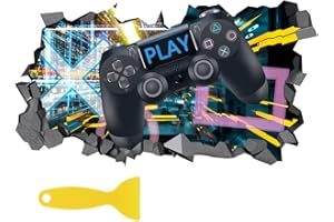 ComPDCVD Autocollants Muraux Gamer 3D Gamer Poster Murale Decoration Moderne Stickers Muraux de Salon Décor Autocollant Mural de Garçon Dortoir 80x50 CM