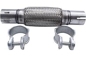 TAKPART 45 x 150/270mm Flexible Exhaust Pipe Clamp-on Flexi Tube Joint Stainless Steel