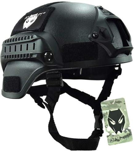 Casque Tactique Airsoft Style MICH 2000 - Vert, Avec Rail NVG Et Rails Latéraux