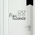 Pipi Lounge Tür-/Wandtattoo – Selbstklebend, Abziehbar, In 40 Farben & 3 Größen (45x30 Cm, Weiß)