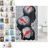 Duschvorhang, viele schöne Duschvorhänge zur Auswahl, hochwertige Qualität, inkl. 12 Ringe, wasserdicht, Anti-Schimmel-Effekt (Elegance, 180 x 180 cm)