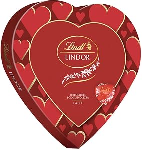 Lindt & Sprüngli San Valentino Scatola Regalo Cioccolatini Lindor a Forma di Cuore al Cioccolato al Latte 178g