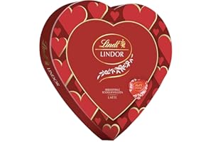 Lindt & Sprüngli San Valentino Scatola Regalo Cioccolatini Lindor a Forma di Cuore al Cioccolato al Latte, 96g