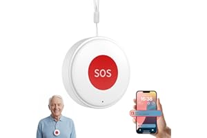 Daytech Tuya WiFi Rechargeable SOS Call Button Personal Alarms For Elderly Panic Button Alert/Alarm Bell For Elderly/Patient,Linked to Phone No Distance Limit,Supports 2.4GHz Wi-Fi,NO FEES