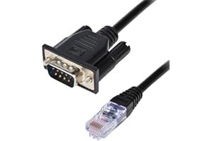 LFHUKEJI RJ45 a RS232, DB9 puerto serie macho de 9 pines a RJ45 hembra Cat5 Ethernet LAN consola 9.8 pies/3 metros
