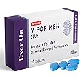 Exer On - Blue 10 Tablets for Men - 100mg Herbal Supplement for Men - Strong Effect - Mens Health Support Tablets - Performance & Enhancement - Maca, Glycine, Korean Ginseng and Zinc